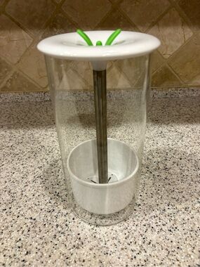 Honey-Can-Do Glass Herb Preserver in clear and white